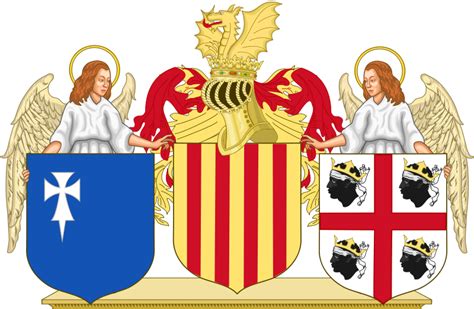 Fileheraldic Emblems Of The Kingdom Of Aragon With Supporterssvg