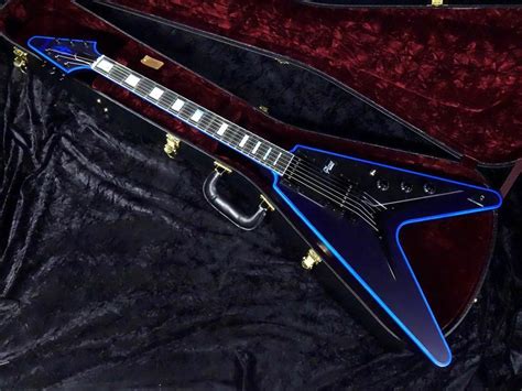 Gibson Custom Shop Flying V Custom Satin Psl Blue Widow Best Guitar Players Guitar For