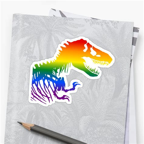 LGBT Dinosaur T Rex National Pride March Gay Equality Sticker By
