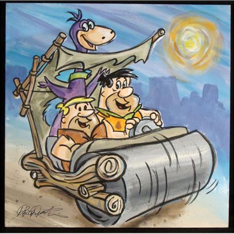 Fred Flintstone Barney Rubble And Dino Classic Cartoon Characters Flintstone Cartoon