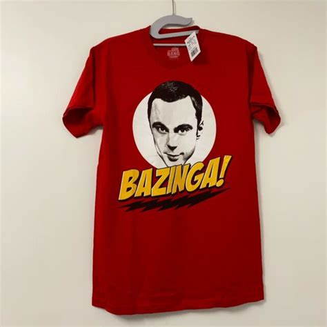 New Big Bang Theory Red Sheldon Cooper Bazinga Short Sleeve T Shirt Men