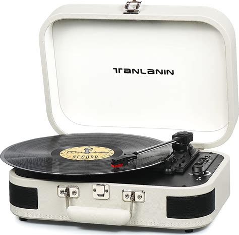 Vintage 3 Speed Bluetooth Portable Suitcase Record Player With Built In