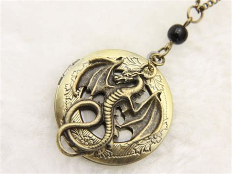 Dragon Necklace Dragon Locket Fantasy Necklace Fantasy Etsy
