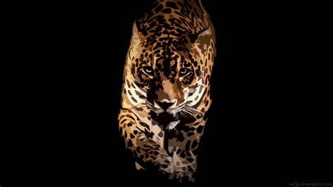 Wallpaper Animals Jaguar Big Cats Artwork Simple Background