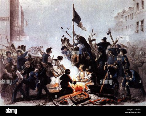 Events Revolutions Of 18481849 Street Battle At A Barricade In