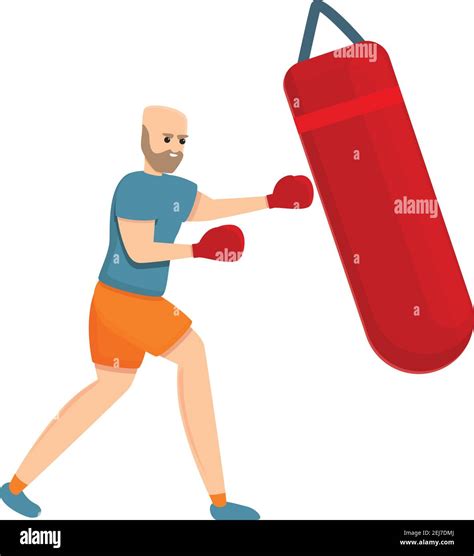 Man Boxing Bag Icon Cartoon Of Man Boxing Bag Vector Icon For Web