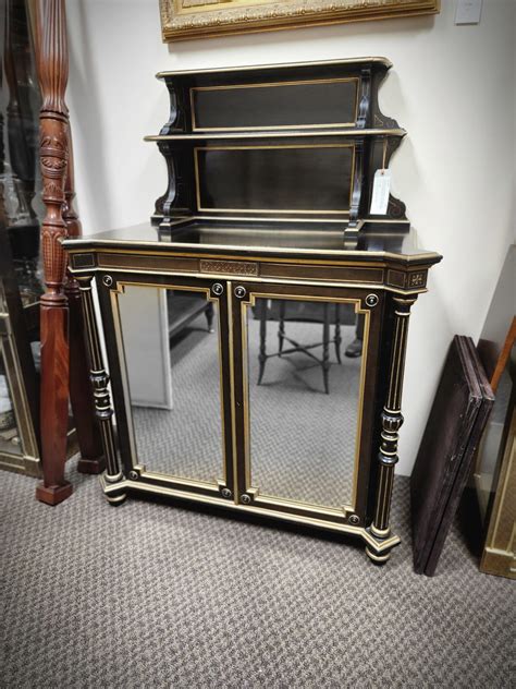 Antique English Ebonized And Gilt Cabinet Circa 1880 English Antiques