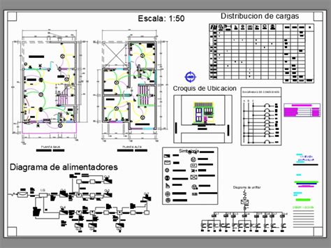 Plano Electrico Casa Habitacion Dos Plantas 148 Mb Bibliocad