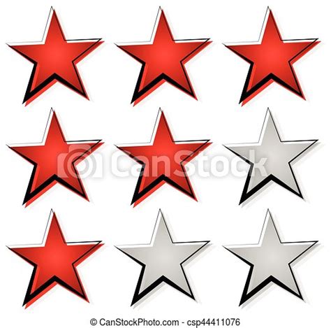 Star Rating With 3 Stars Icon Set For Guality Rating Value Concepts
