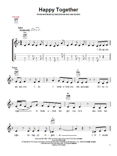 Happy Together Guitar Chords