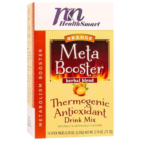 Healthsmart Meta Booster Drink Mix Orange 14 Packets Box Antioxidant Drink Mixed Drinks