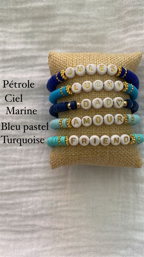 Bracelet Perles Heishi personnalisable Cadeau maîtresse Etsy France