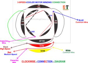 Single speed cooler motor winding |4 wire cooler motor connection diagram
