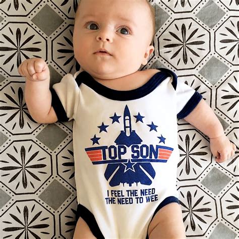 Maverick Top Gun Style Top Son Newborn Baby Bodysuit Etsy