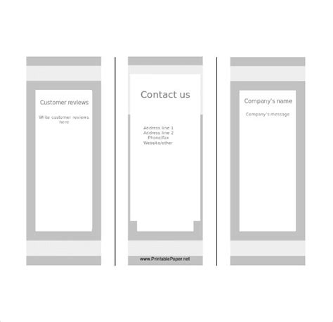 Blank Tri Fold Brochure Template Free Download