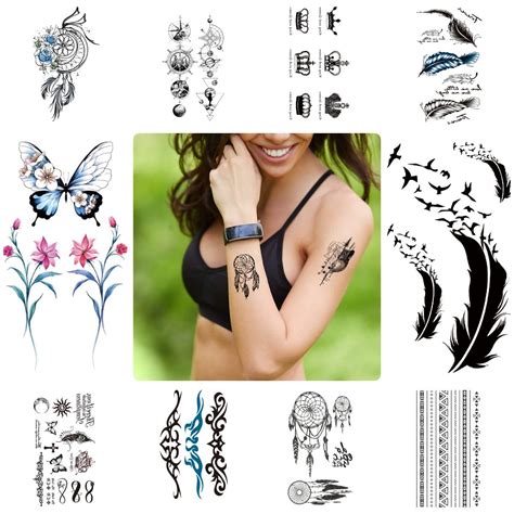 buy temporary tattoo stickers for women fake tattoos waterproof body art arm sketch tattoo