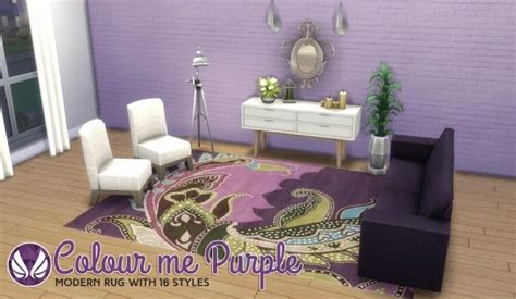 Simsational Designs Colour Me Purple Modern Rugs • Sims 4 Downloads