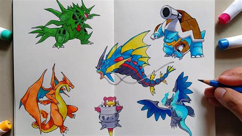 How To Draw Pokemon Mega Evolutions Youtube