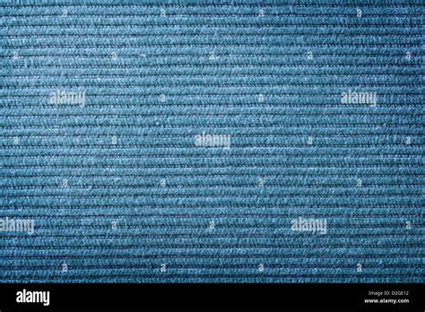 Blue Corduroy Fabric Texture For Background Close Up Shot Stock Photo