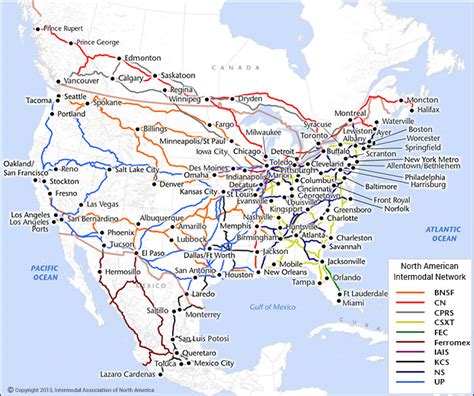 Intermodal Rail Map North America