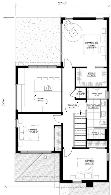 Plan De Maison Terrain Profond Ë101 Leguë Architecture House