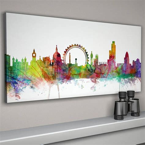 The minimalist design will look fantastic in your home or office. London City Skyline Print | Weltkarte kunst ...