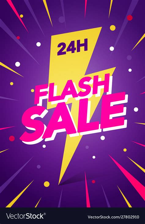 24 Hour Flash Sale Bright Banner Royalty Free Vector Image
