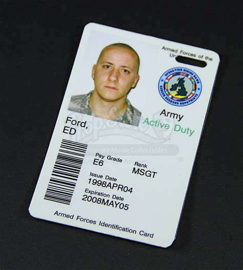 Us Military Id Card Sample