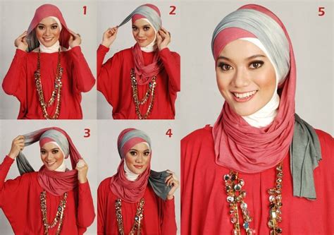 Cara Memakai Jilbab Cara Memakai Jilbab Pashmina Dua Warna Two Color