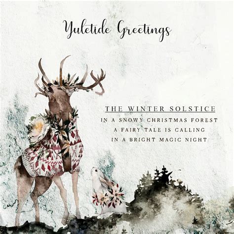 4 Winter Solstice Cards Pagan Festival Yule 4 Watercolour Etsy