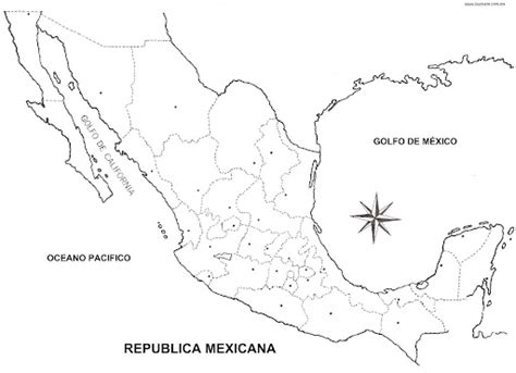 Pinto Dibujos Mapa De México Con División Política Para Colorear