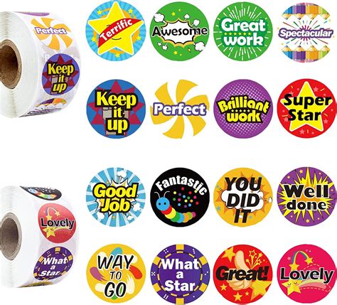 Reward Stickers 1000 Pcs 16 Assorted Designs Teacher Reward Stickers