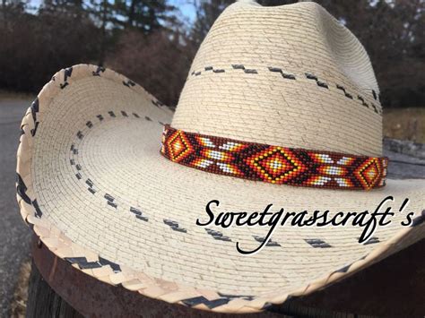 Custom Colour Diamond And X Hat Band Cowboy Hat Bands Beaded Hat Bands