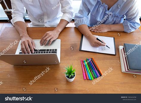 Group Young People Learning Studying Lesson Stock Photo 1363424258