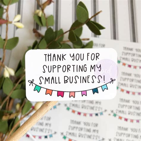 Thank You For Supporting My Small Business Pennant Sticker Etsy In