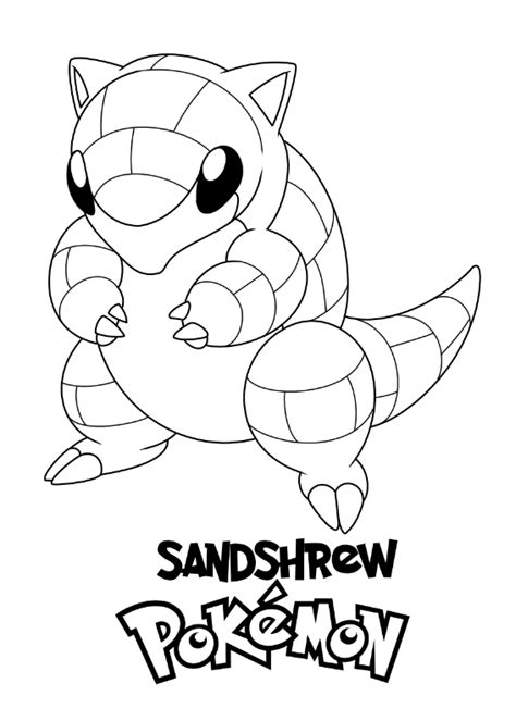 Pokemon Sandshrew Kolorowanka Morindia Pokoloruj Rysunek
