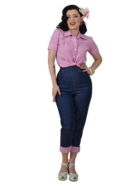 1950s Jeans Pink Gingham Cuff From Vivien Of Holloway