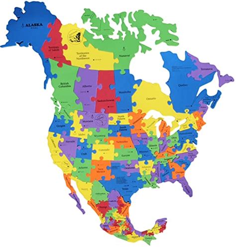 Super Sized North America Map Puzzle Canada Usa And Mexico 82 Pieces