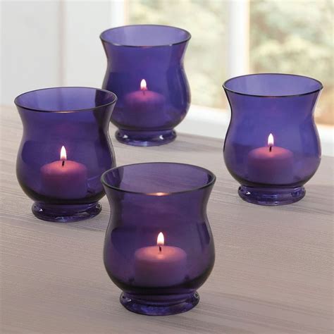 Purple Glass Votive Candle Holder Hurricane Great T New Big Sale