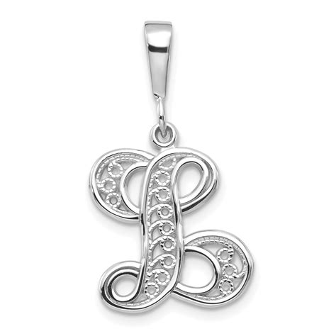 Icecarats 14kt White Gold Solid Filigree Initial Monogram Name Letter