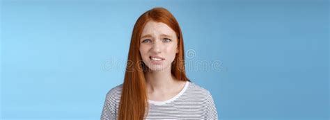 Displeased Young Awkward Redhead Girl Cringe Full Disbelief Smirking