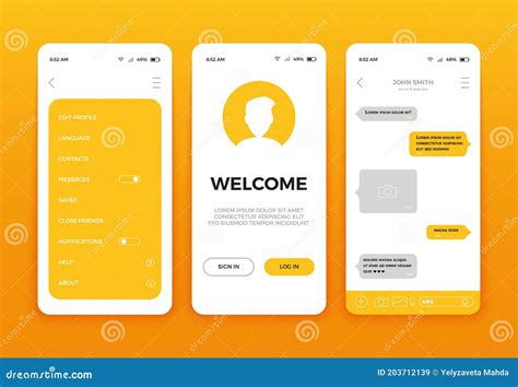 Mobile Application User Interface Smartphone App Ui Kit With Different