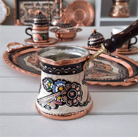Turkish Coffee Cup Mug Set Copper Coffee Pot Turkish Copper Etsy
