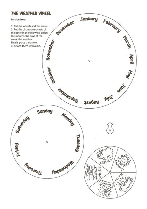 Weather wheel & days & months | Weather wheel, Weather activities preschool, Weather activities ...