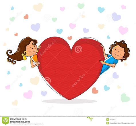Love Couple With Heart For Valentine S Day Stock Vector Illustration