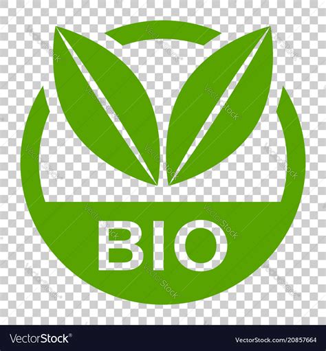 Bio Label Badge Icon In Flat Style Eco Organic Vector Image