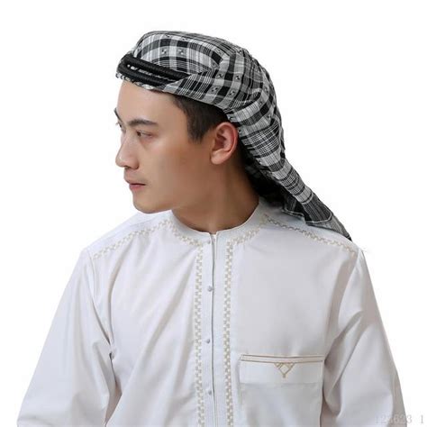 2019 islamic men hijabs saudi arabia casual headscarf tassel plain head covering turban for men