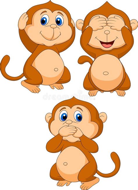 Three Wise Monkey Cartoon Stock Vector Illustration Of Cartoon 30567706