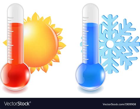 Thermometer Hot And Cold Temperature Royalty Free Vector