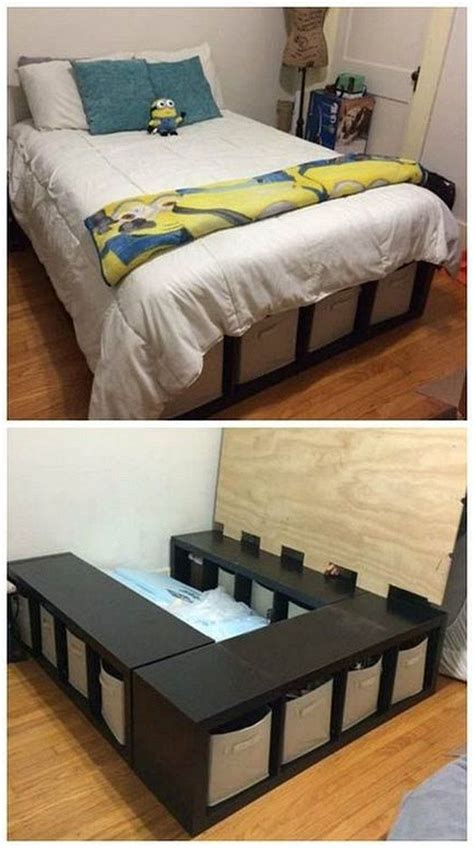 This bed frame is quite impressive looking and will give your bedroom an expensive look to it. 24+ Simple and Cheap DIY Bed Frame Designs With Storage ...